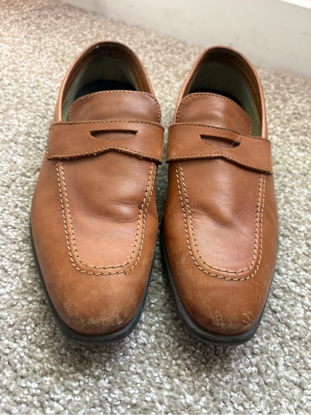 Skechers Men's Brown Leather Slip-On Loafers